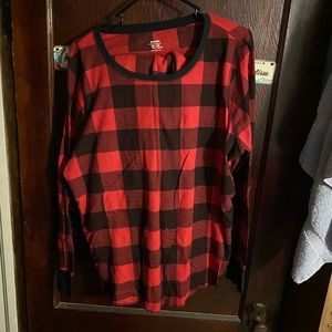 PJ set old navy red Buffalo plaid thermal pajamas outfit